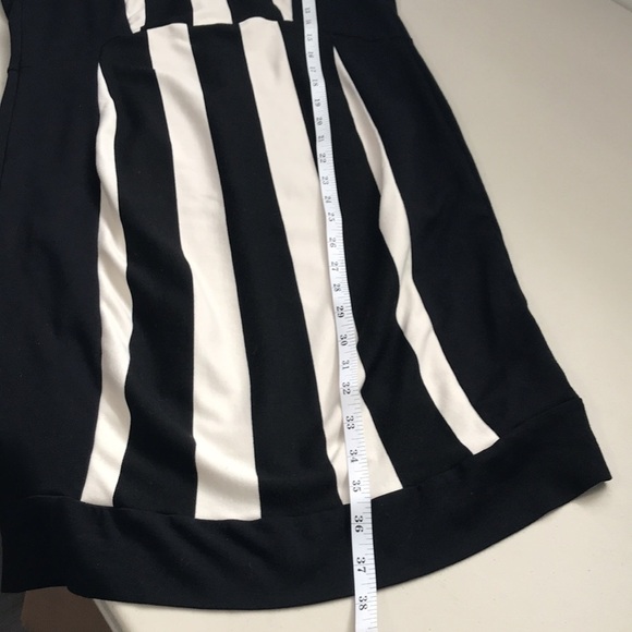 Luisa Cerano cap sleeve black white knee length career dress size 8 - Picture 8 of 10